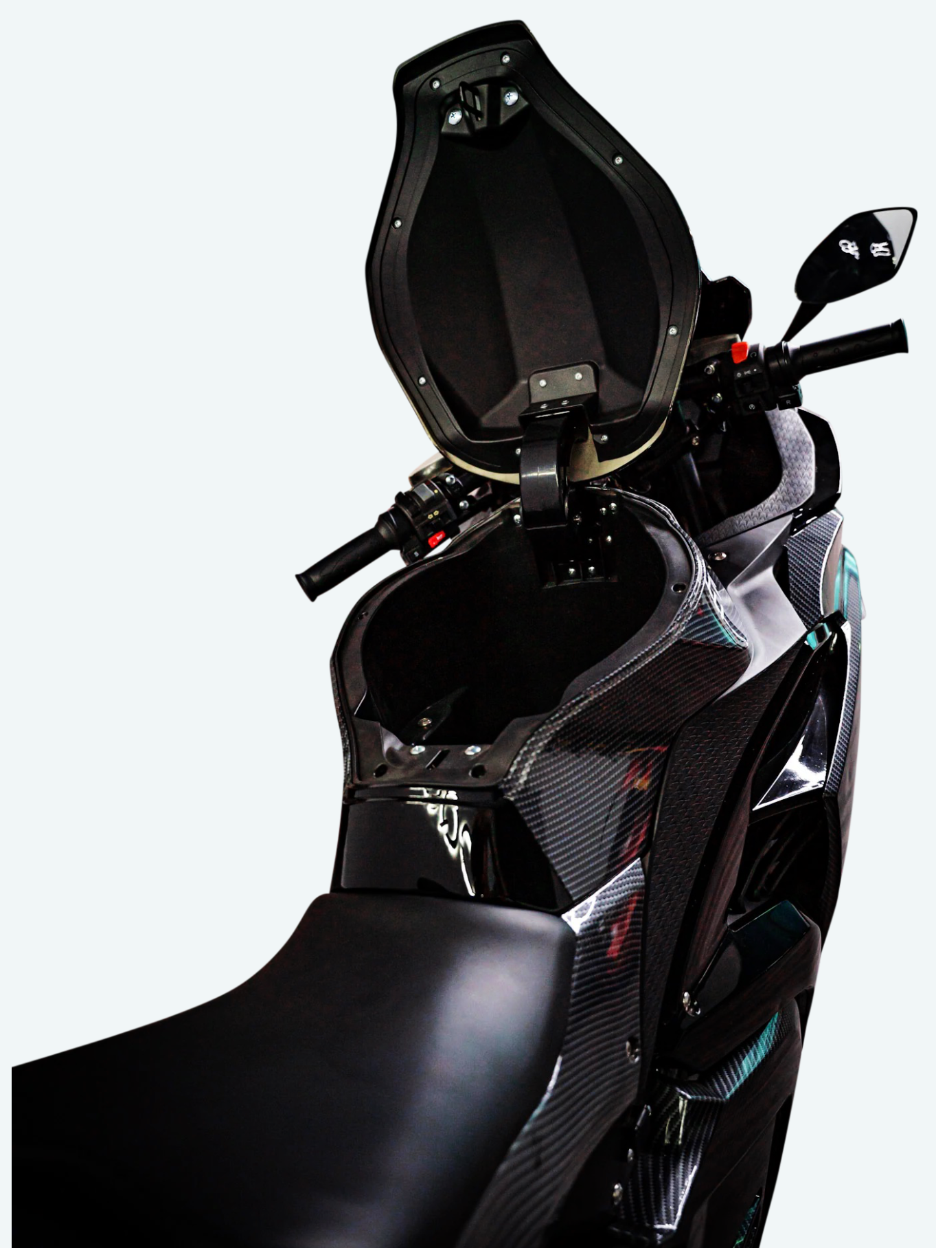 Evoque Streetster, electric cafe racer bike, Storage Space