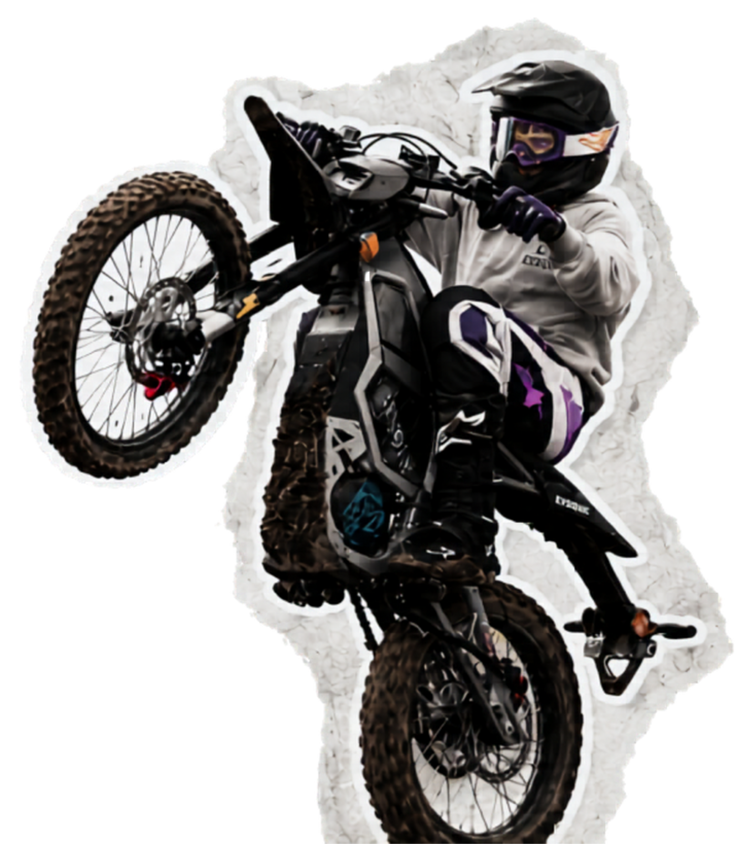Rider lifting an Evoque bike
