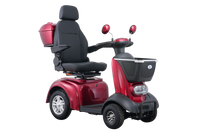 Side view of the Avantis Traveller mobility scooter showing high ground clearance and robust frame.